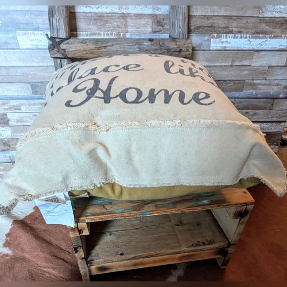 Primitives by Kathy Canvas Distressed Stuffed Pillow "There's No Place Like Home - Picture 7 of 9